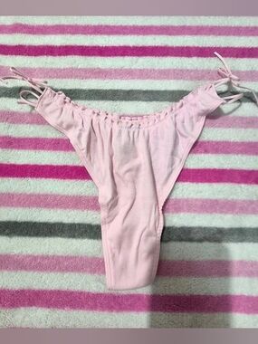 PINK Cotton Side-Tie Thong Panty